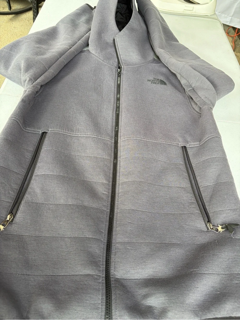 The North Face Men's Gray Hooded Full-Zip Performance Jacket